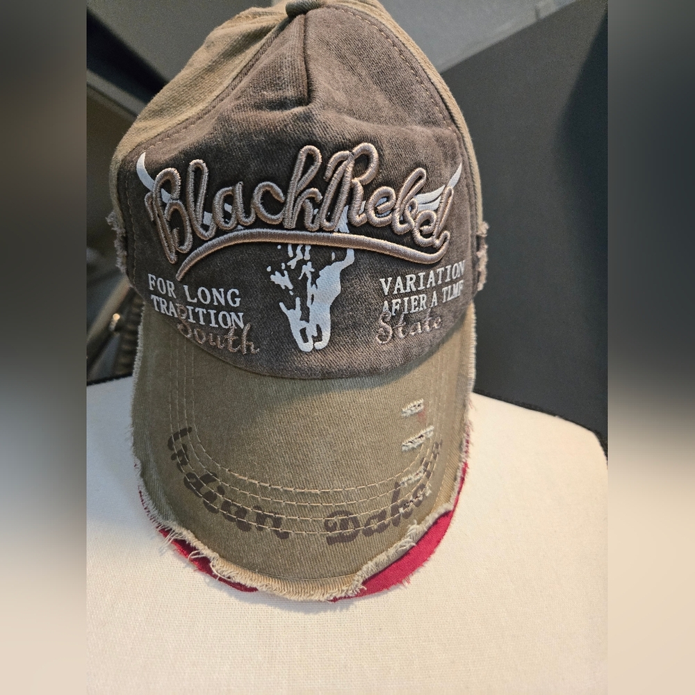 Nwot Black Rebel Distressed Hat. Super Cute.